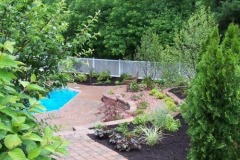 Landscaped Backyard With Pool Penfield NY